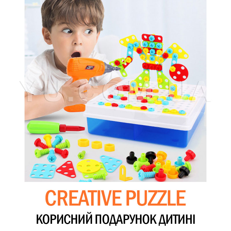 Мозаїка конструктор в валізі Creative Puzzle 193 деталі TLH-28